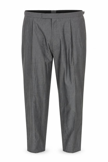 Torre Men’s Grey Wool Blend Pleated Dress Trousers Size 60S