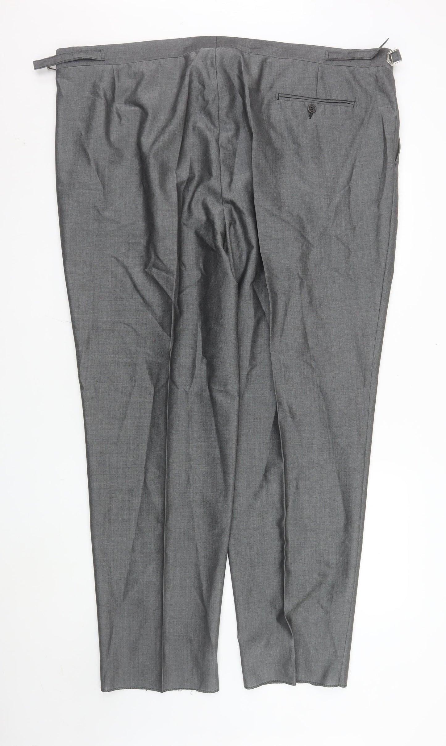 Mens UK Size 48R Torre Regular Fit Dress Pants Grey Trousers