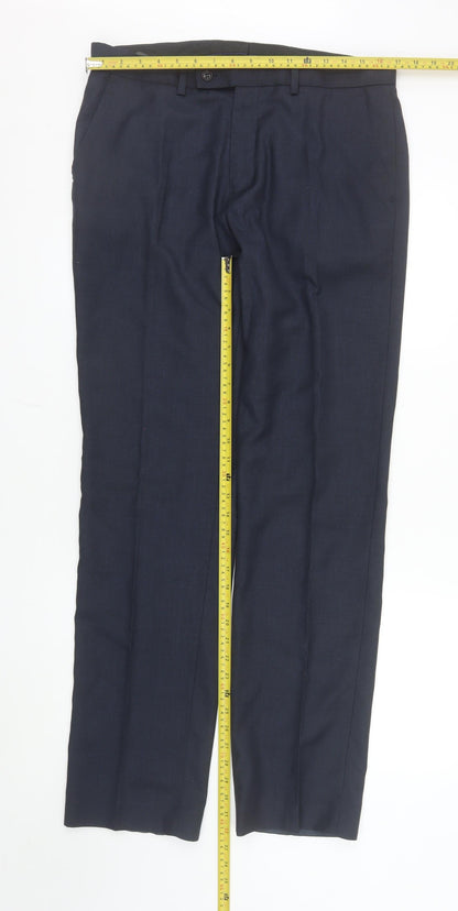 George Men’s Blue Dress Trousers 34W 33L Regular Fit Formal Pants