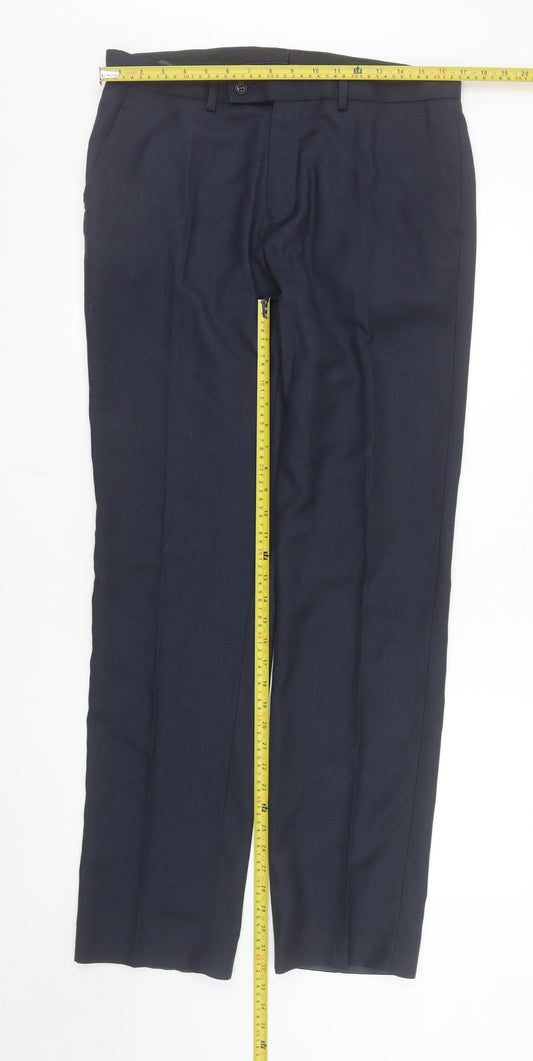 George Men’s Blue Dress Trousers 34W 33L Regular Fit Formal Pants