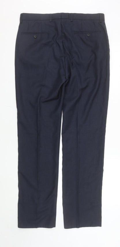 George Men’s Blue Dress Trousers 34W 33L Regular Fit Formal Pants