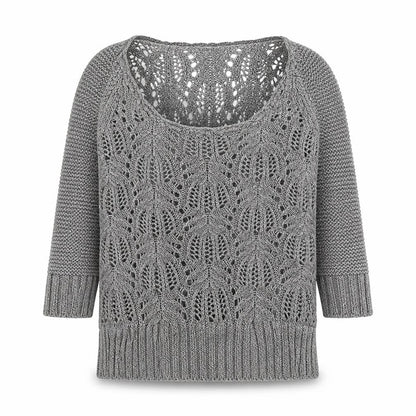 Marks & Spencer Per Una Women Grey Knit Short Sleeve Scoop Neck Jumper M