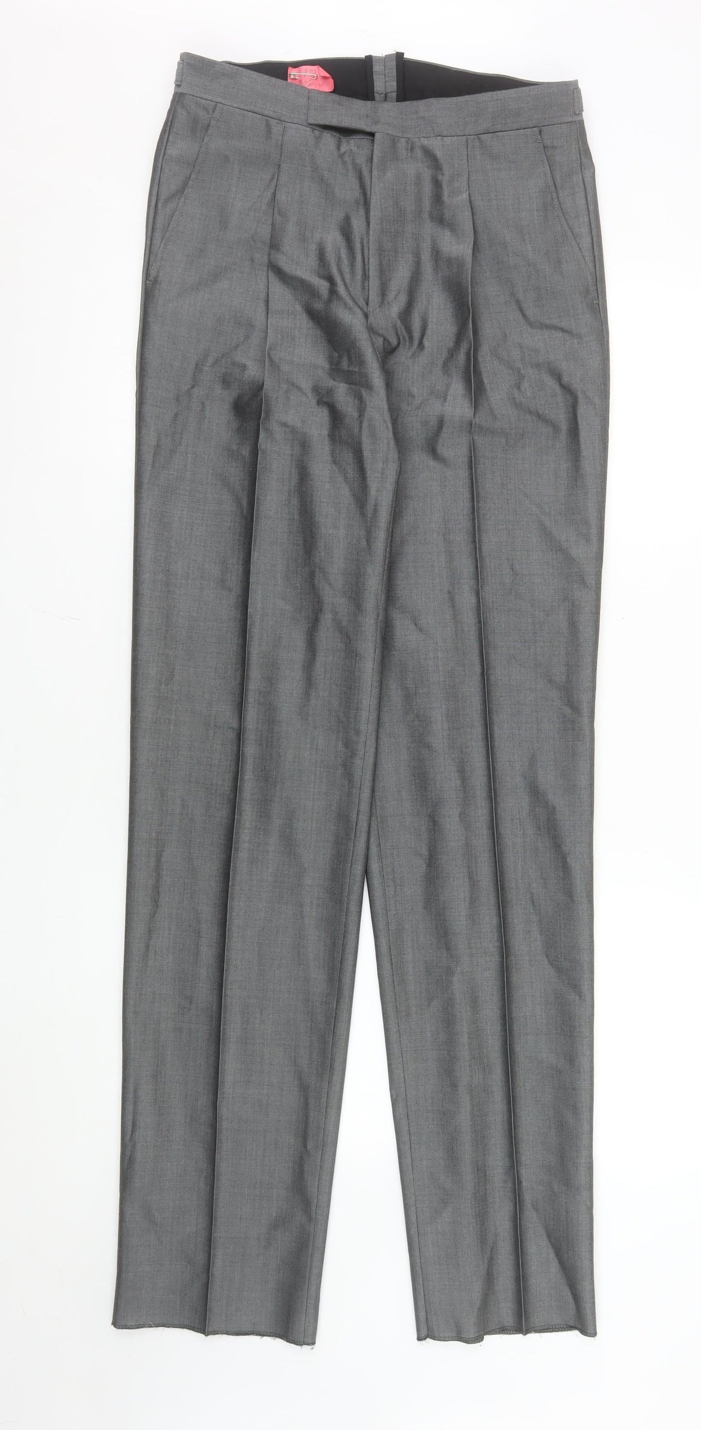 Mens UK Size XL Torre Classic Fit Dress Pants Grey Trousers