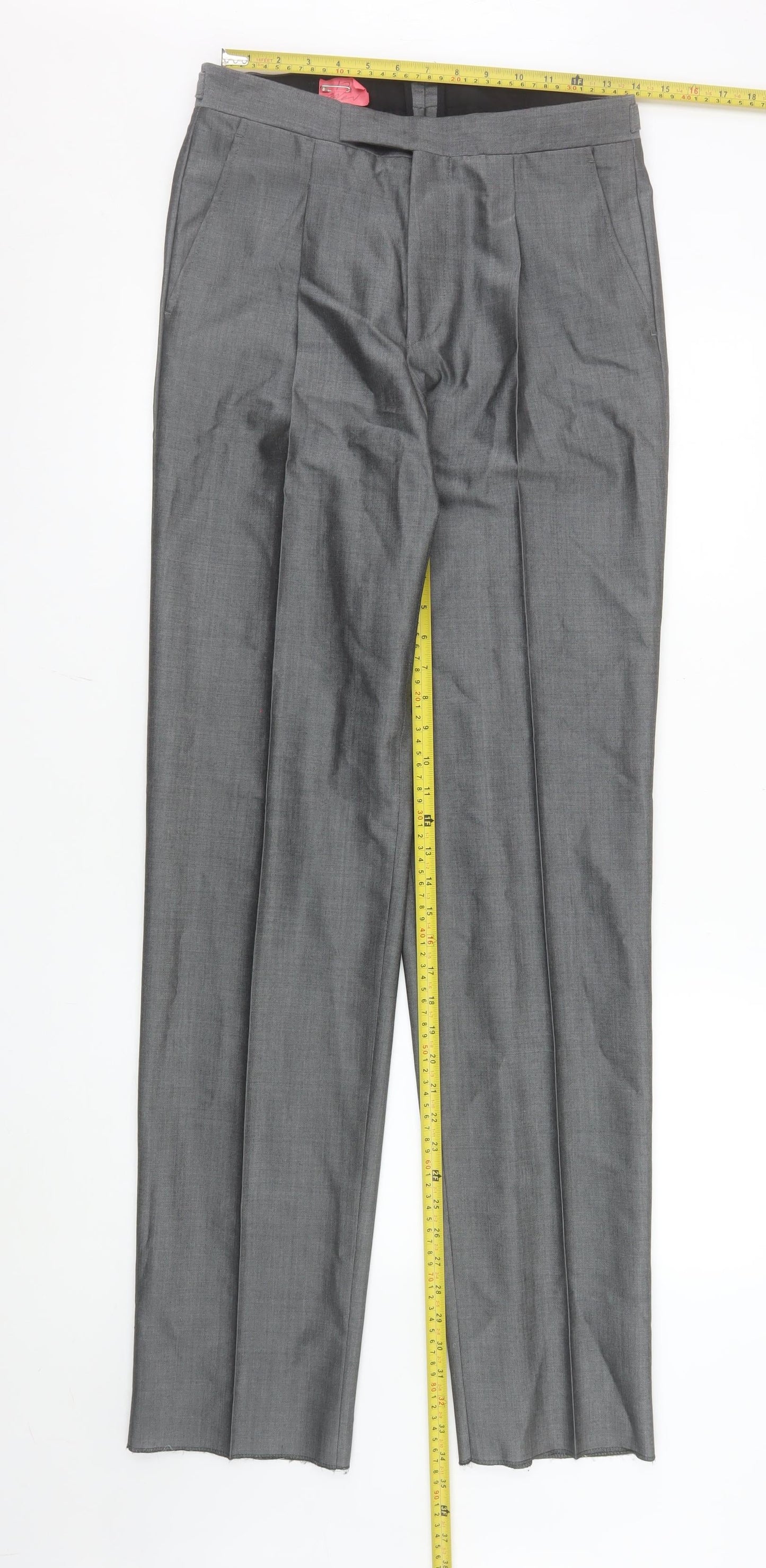 Mens UK Size XL Torre Classic Fit Dress Pants Grey Trousers