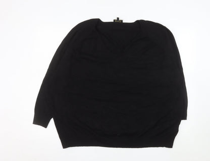 Phase Eight Womens Black V-Neck Pullover Sweater UK 2XL