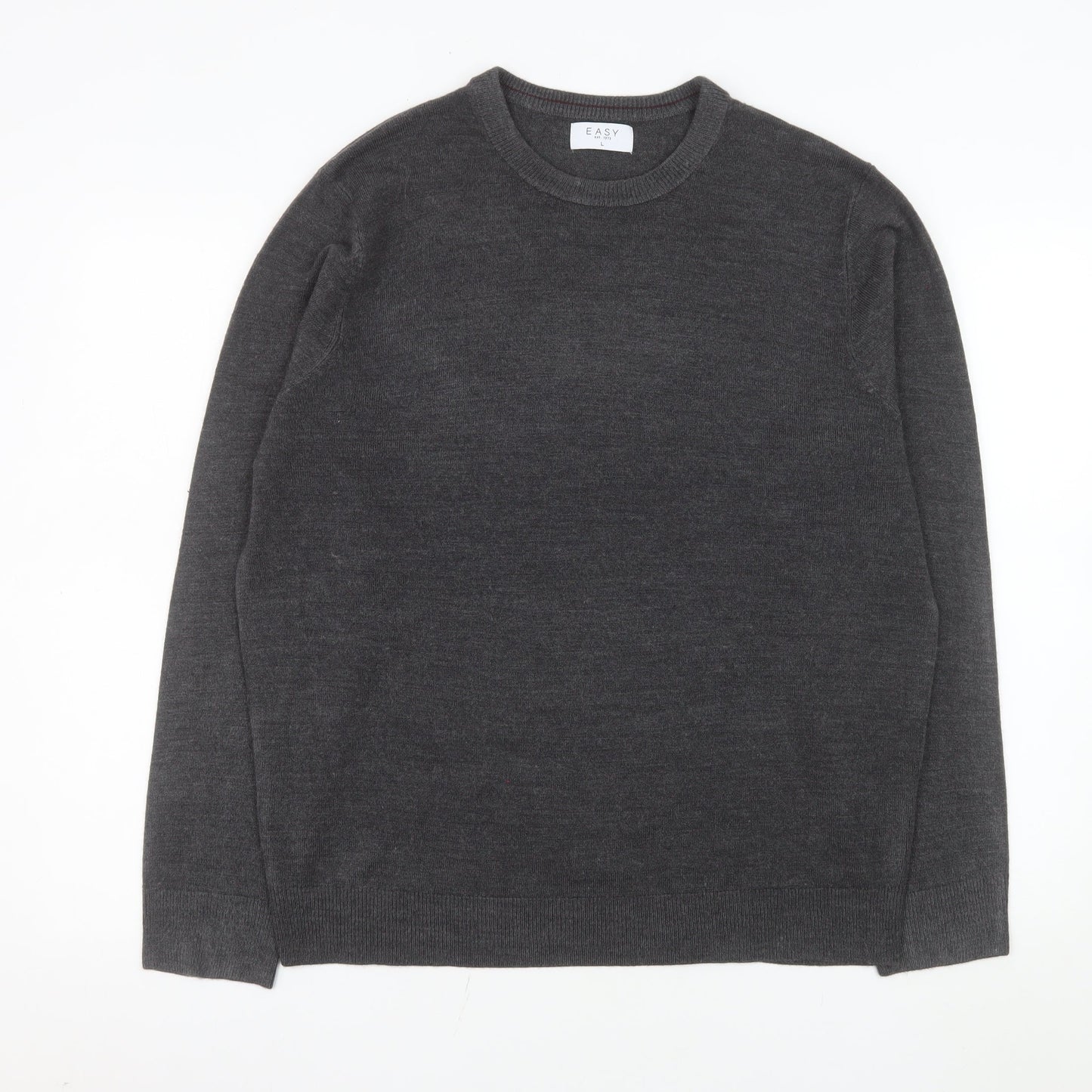 Mens UK Size L Easy Grey Pullover Jumper