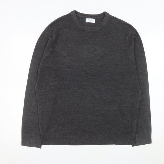 Mens UK Size L Easy Grey Pullover Jumper