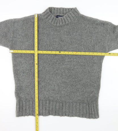 French Connection Women Grey Mock Neck Chunky Knit Jumper Size S