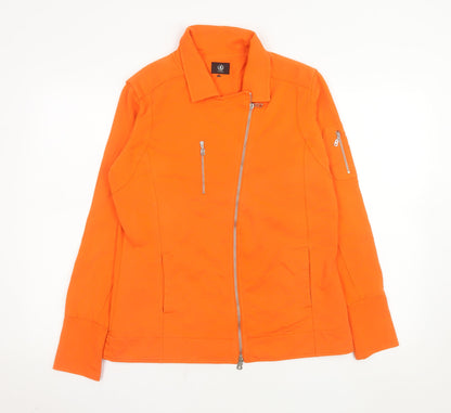 Womens UK Size 14 Bogner Orange Biker Coat