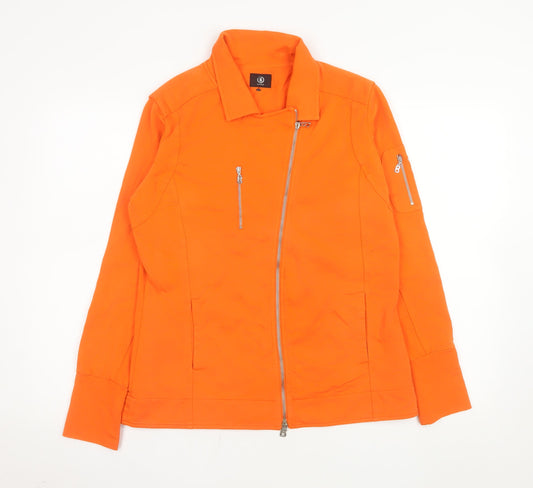 Womens UK Size 14 Bogner Orange Biker Coat