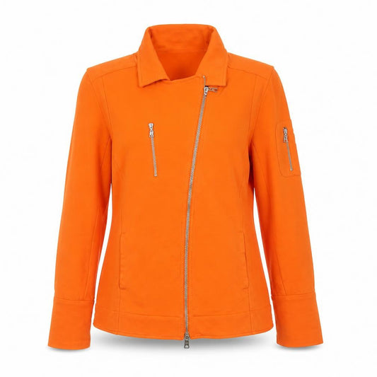 Womens UK Size 14 Bogner Orange Biker Coat
