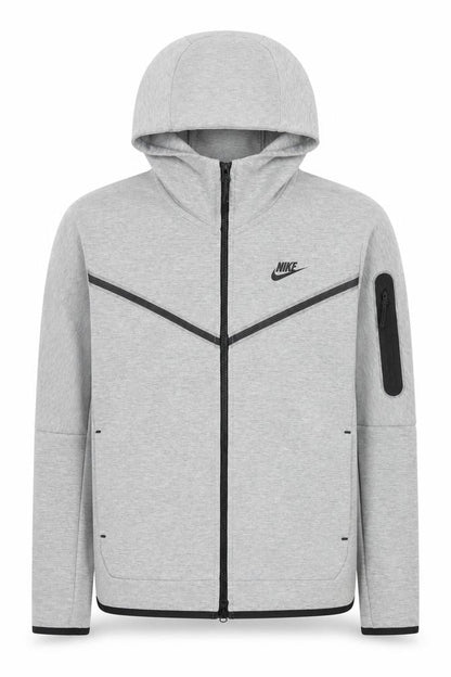 Nike Men's Grey Hooded Full Zip Sports Jacket Size S