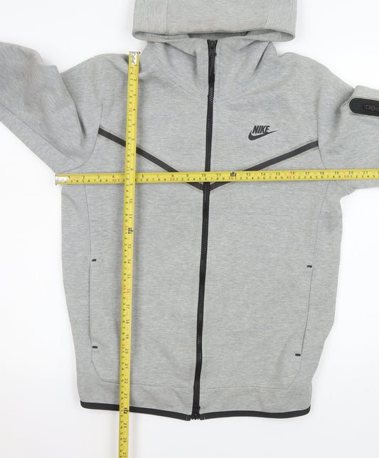 Nike Men's Grey Hooded Full Zip Sports Jacket Size S
