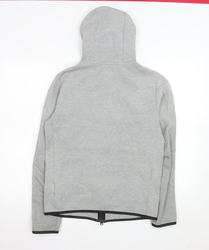 Nike Men's Grey Hooded Full Zip Sports Jacket Size S