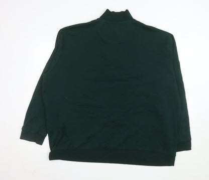 Next Men's Green 3XL 1/4 Zip Basic Jacket Regular Fit