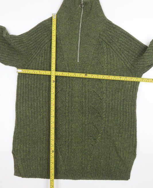 Mens UK Size M Marks and Spencer Green 1/2 Zip Sweatshirt