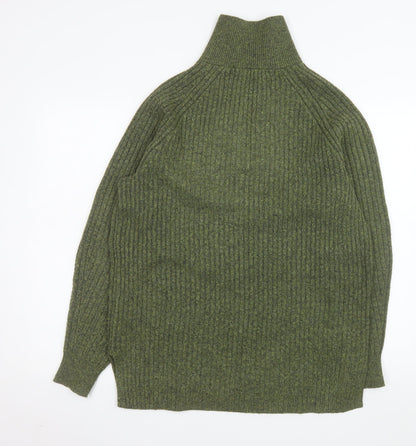 Mens UK Size M Marks and Spencer Green 1/2 Zip Sweatshirt