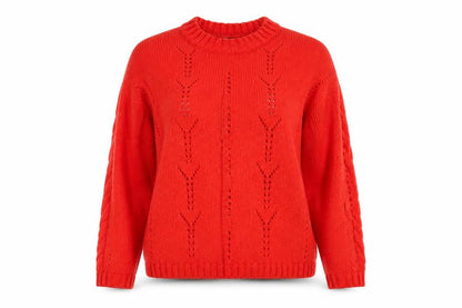 Marks and Spencer Women's Red Wool Blend Crew Neck Jumper Size S