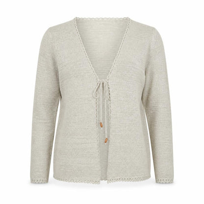 F&F Women Beige Knit Long Sleeve Cardigan Size 12