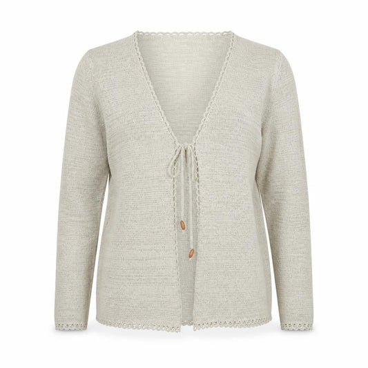 F&F Women Beige Knit Long Sleeve Cardigan Size 12