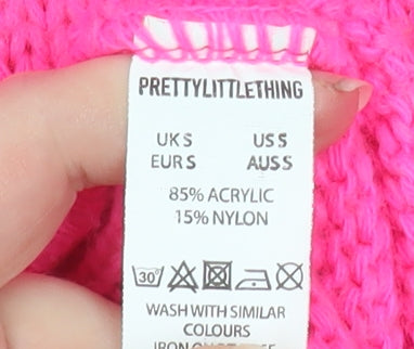 Womens UK Size S PRETTYLITTLETHING Pink Pullover Jumper
