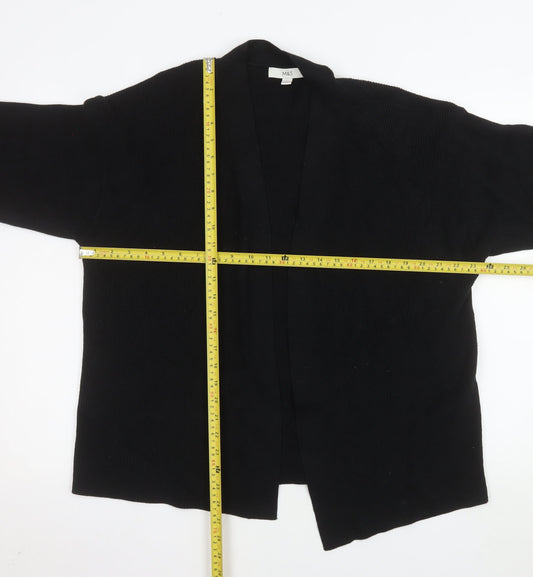 Marks and Spencer Women's Black Knit Cardigan L Relaxed Fit
