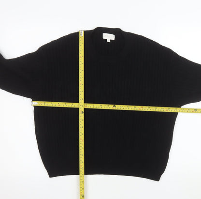 Apricot Womens Black Cable Knit Crew Neck Jumper Size 12