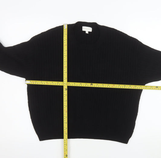 Apricot Womens Black Cable Knit Crew Neck Jumper Size 12