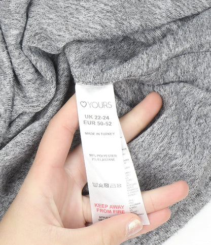 Womens UK Size 22-24 Yours Grey Pullover Sweatshirt