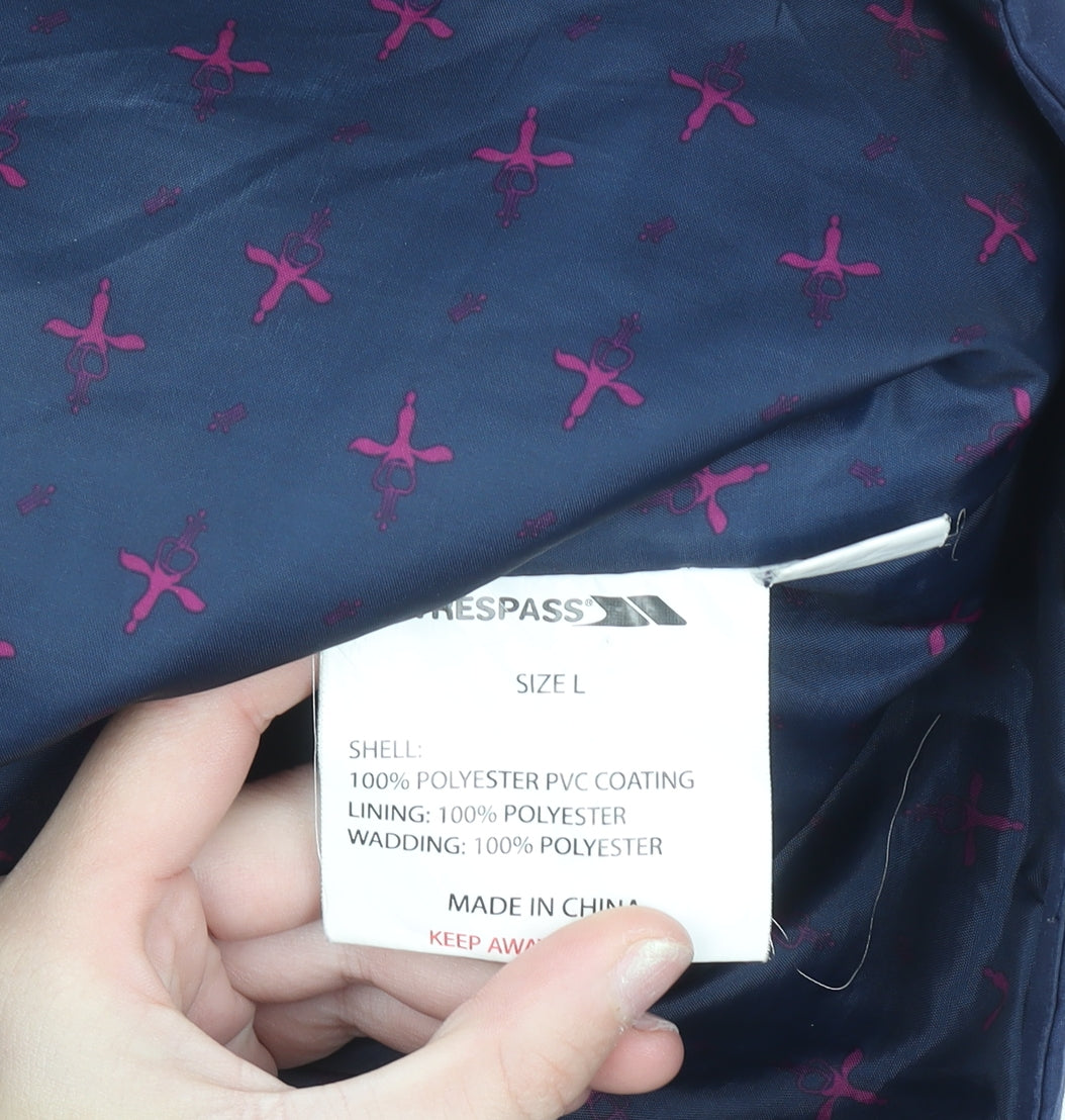 Trespass Women's Navy Waterproof Hooded Parka Coat Size 14 L
