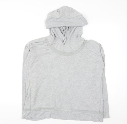 Yogalicious Womens Grey Wrap Back Hooded Pullover XL Lightweight Hoodie