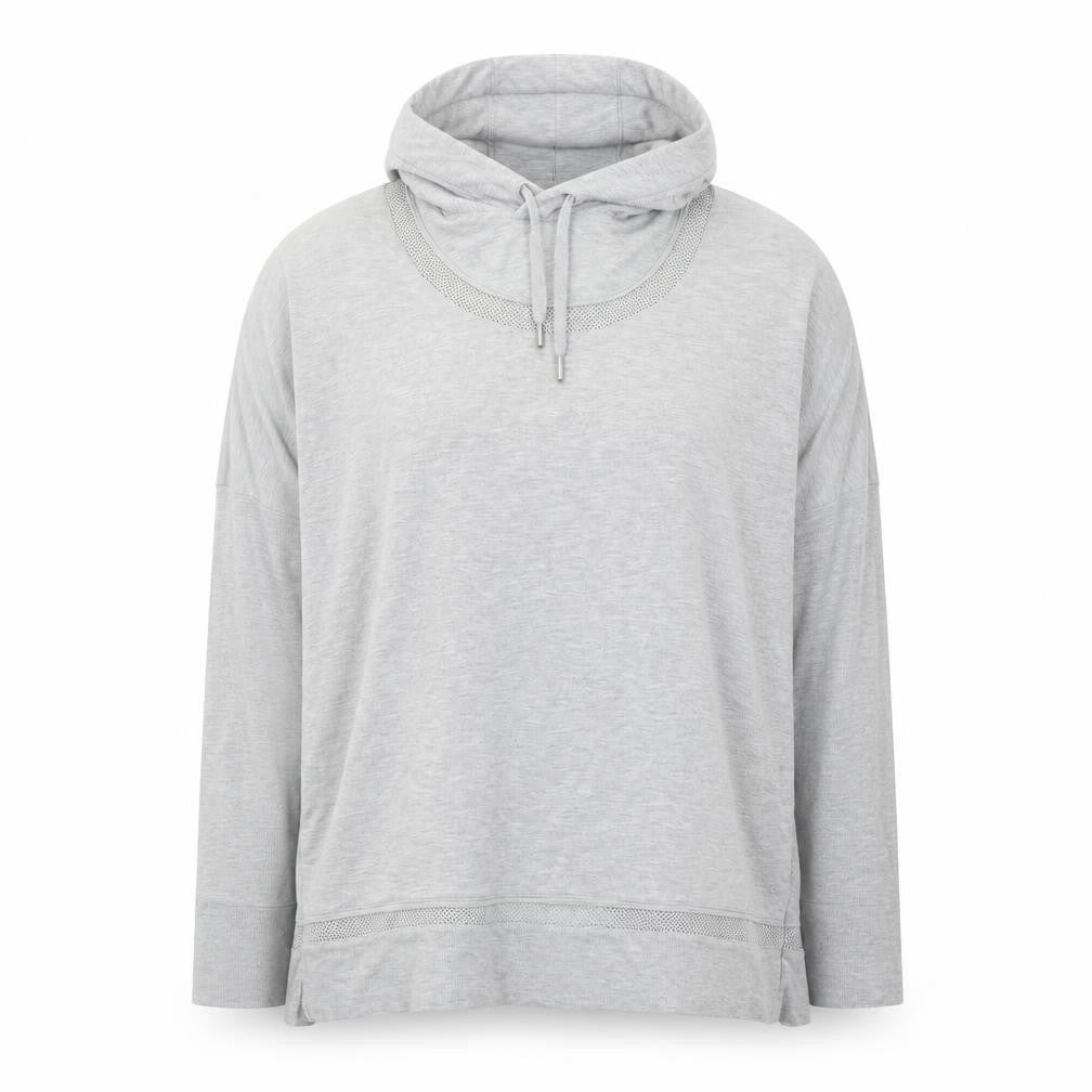 Yogalicious Womens Grey Wrap Back Hooded Pullover XL Lightweight Hoodie