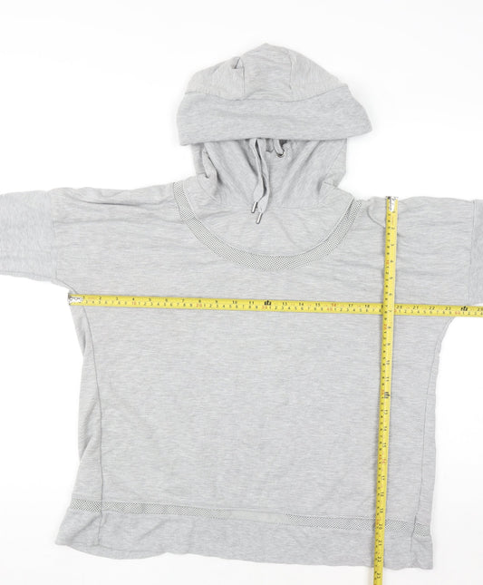 Yogalicious Womens Grey Wrap Back Hooded Pullover XL Lightweight Hoodie