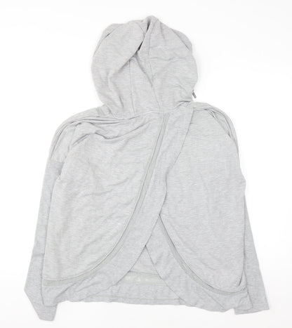 Yogalicious Womens Grey Wrap Back Hooded Pullover XL Lightweight Hoodie