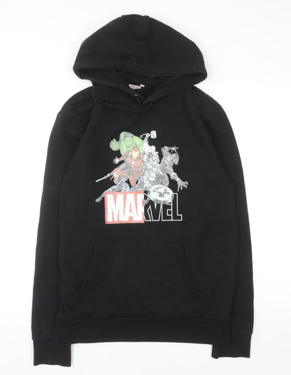 Marvel Men's Black Pullover Hoodie M Avengers Graphic Fleece