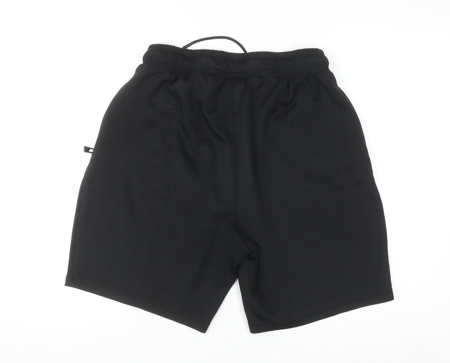 Everlast Men's Black L Sweat Shorts Elastic Waist Zip Pockets