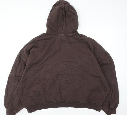 ASOS Design Women Brown 2XL Pullover Hoodie Cotton Blend