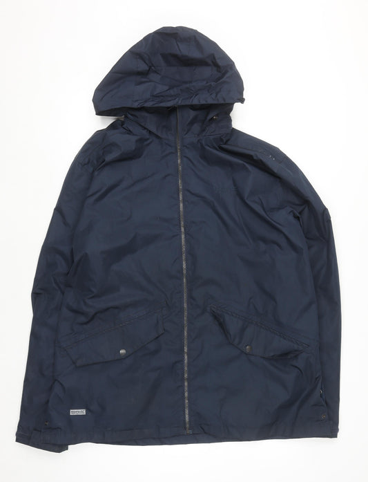 Regatta Men's Blue XL Waterproof Hooded Rain Jacket