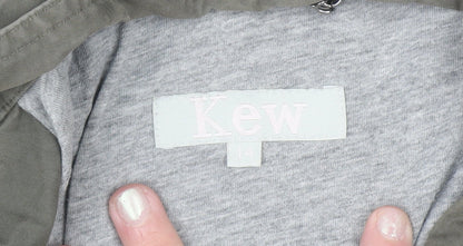 Kew Women’s Green Cotton Hooded Parka Jacket Size 14