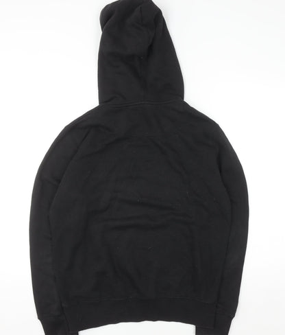FCUK Womens Black Medium Pullover Hoodie Cotton Blend Logo Design