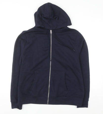 Tu Women’s Navy Full Zip Hoodie Large Cotton Blend Casual
