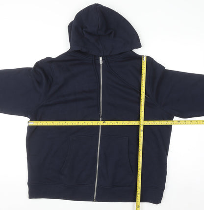 Tu Women’s Navy Full Zip Hoodie Large Cotton Blend Casual