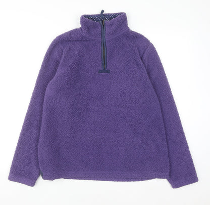 Alpine Trek Women's Purple 1/4 Zip Fleece Pullover Sweatshirt M
