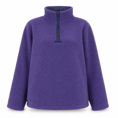 Alpine Trek Women's Purple 1/4 Zip Fleece Pullover Sweatshirt M