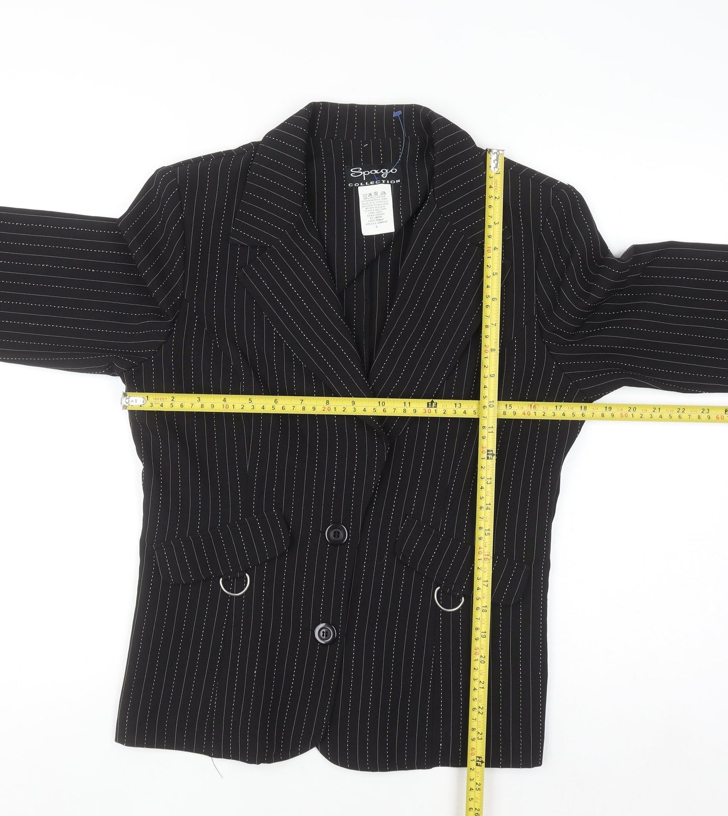 Womens UK Size 6 Spago Collection Regular Black Suit Jacket