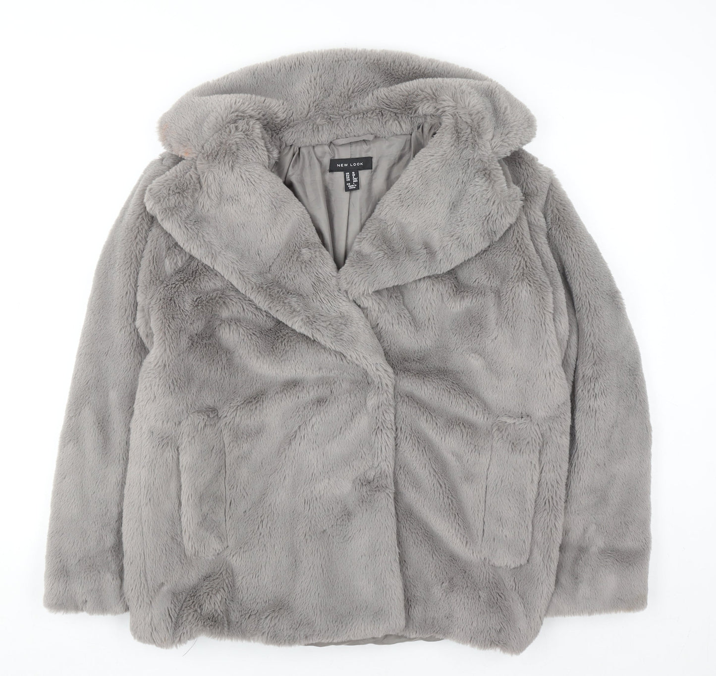 Womens UK Size 10 New Look Grey Puffer Jacket
