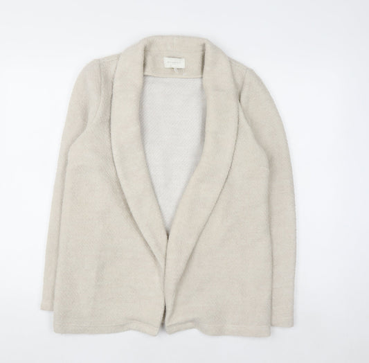 Springfield Women Beige Wool Blend Open Cardigan Size 12
