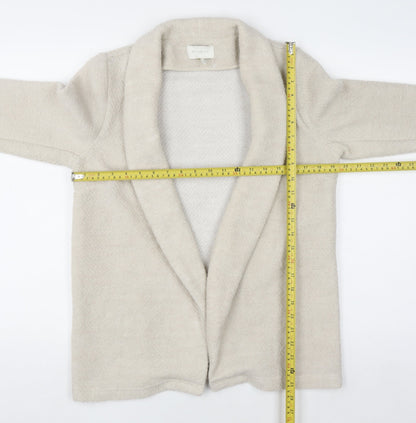 Springfield Women Beige Wool Blend Open Cardigan Size 12