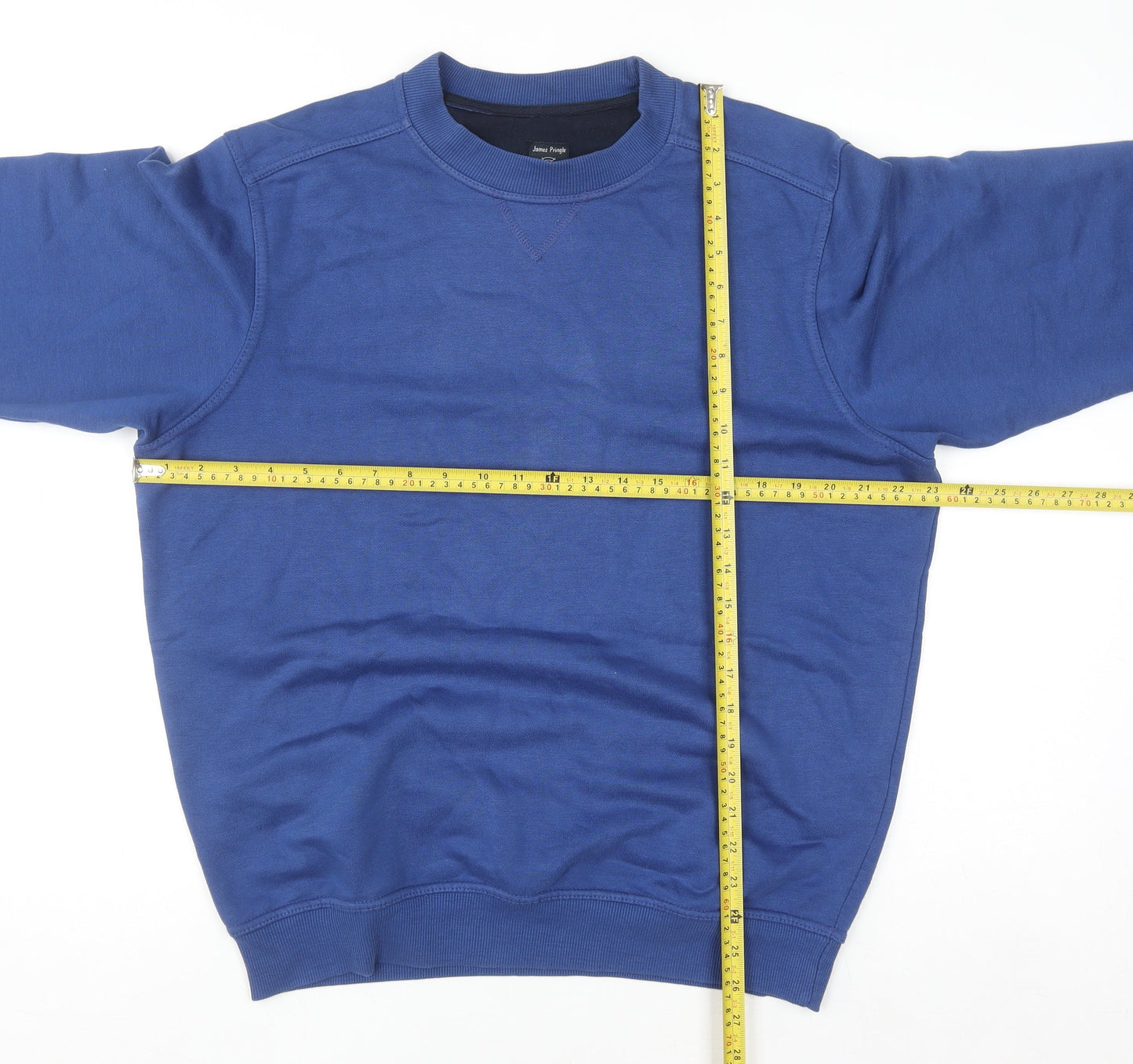 James Pringle Women's Blue Cotton Blend Pullover Sweatshirt Size S