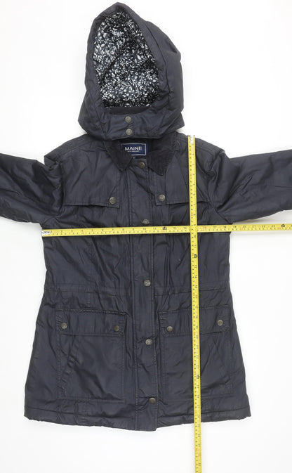 Womens UK Size 12 Maine New England Blue Parka Coat